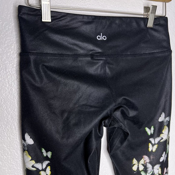 Alo Yoga Gypset Goddess Airbrush Butterflies Glossy‎ Print Leggings Size Small - Picture 5 of 8